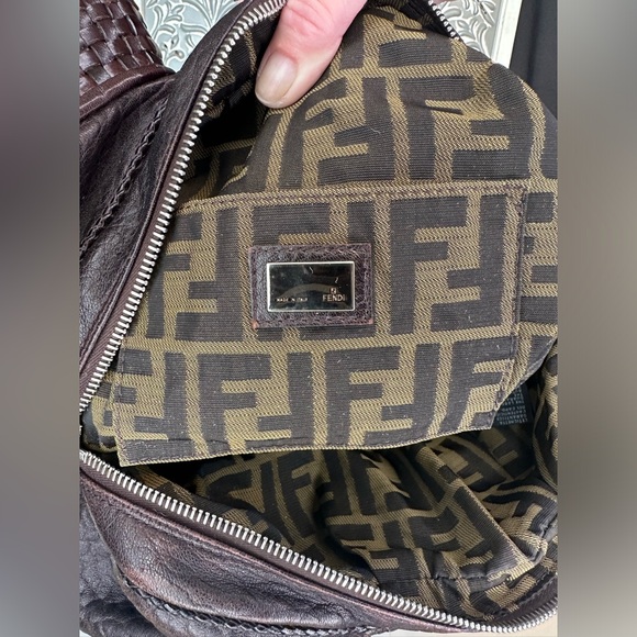 FENDI BABY SPY BAG, Dark Brown Leather baguette - Picture 15 of 16